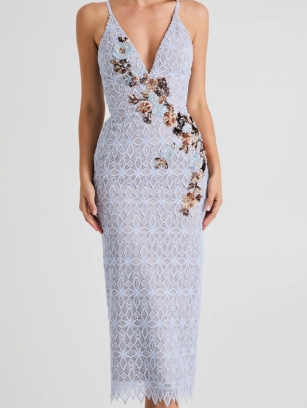 Helsi Martine floral aplique lace midi cocktail dress